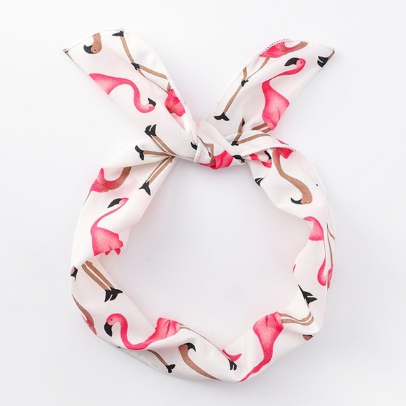 Accessories - Flamingo headband head wraps- white